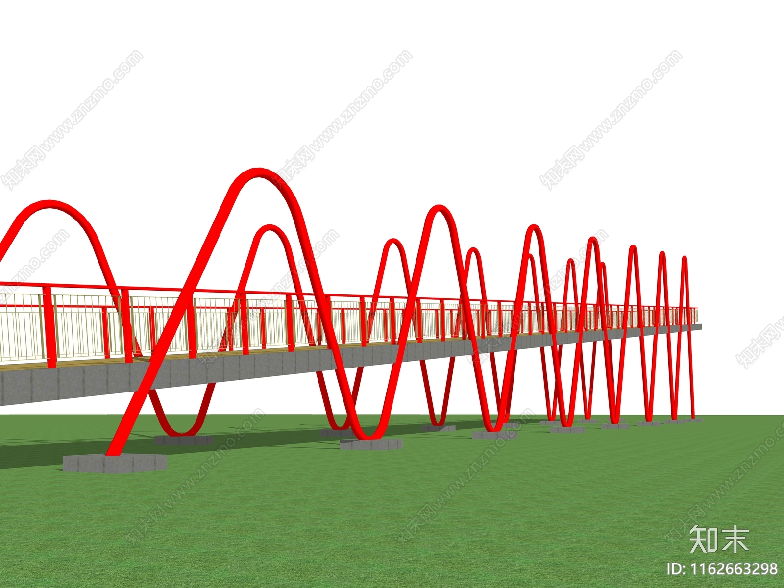 现代景观桥SU模型下载【ID:1162663298】