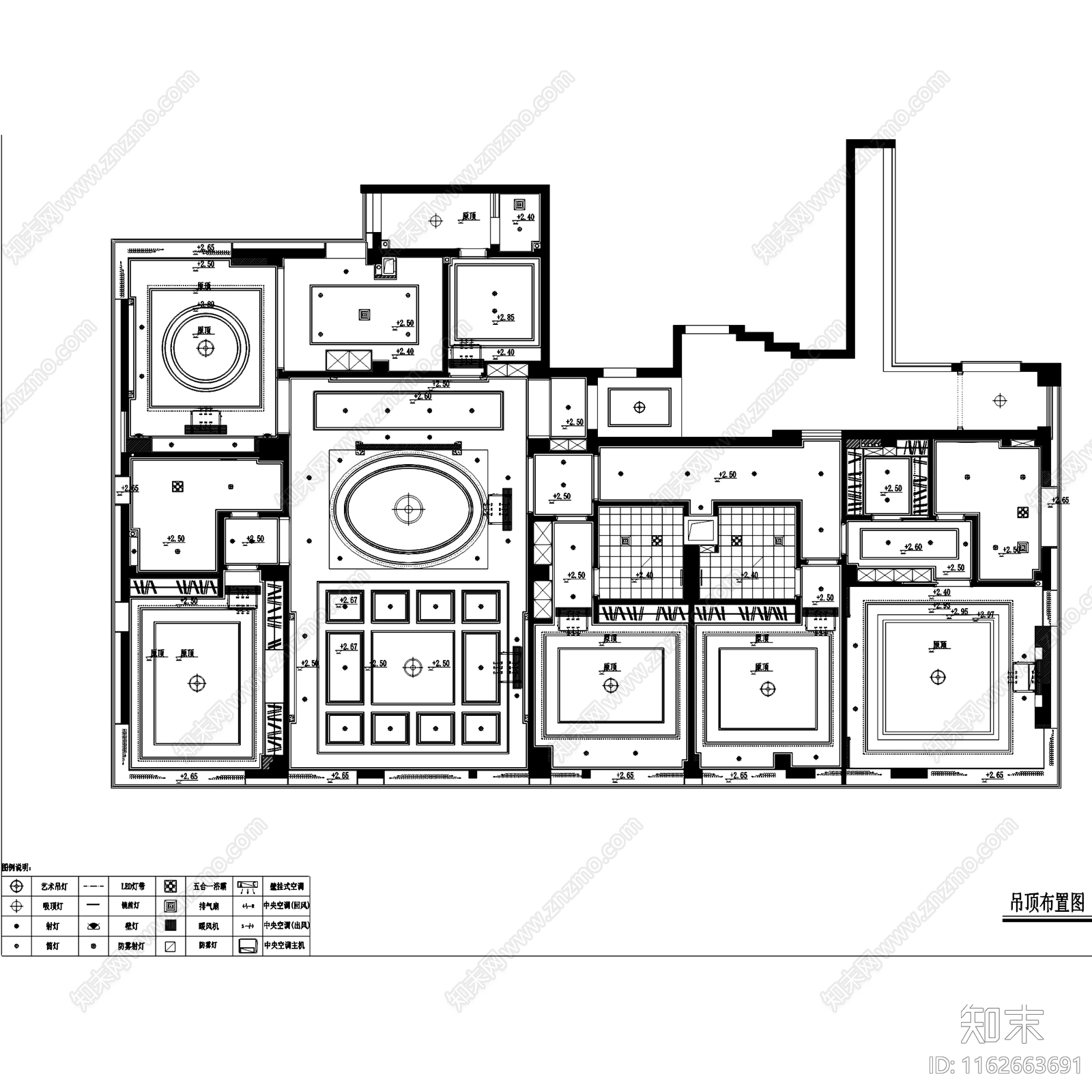 欧式整体家装空间施工图下载【ID:1162663691】