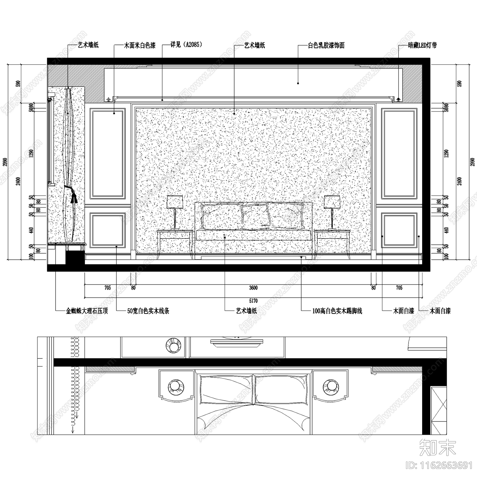 欧式整体家装空间施工图下载【ID:1162663691】