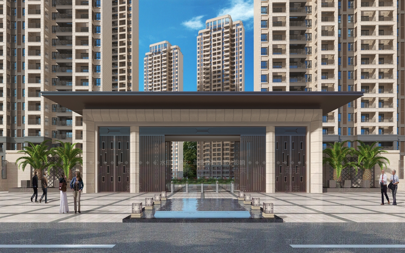 现代小区入口3D模型下载【ID:1162685705】