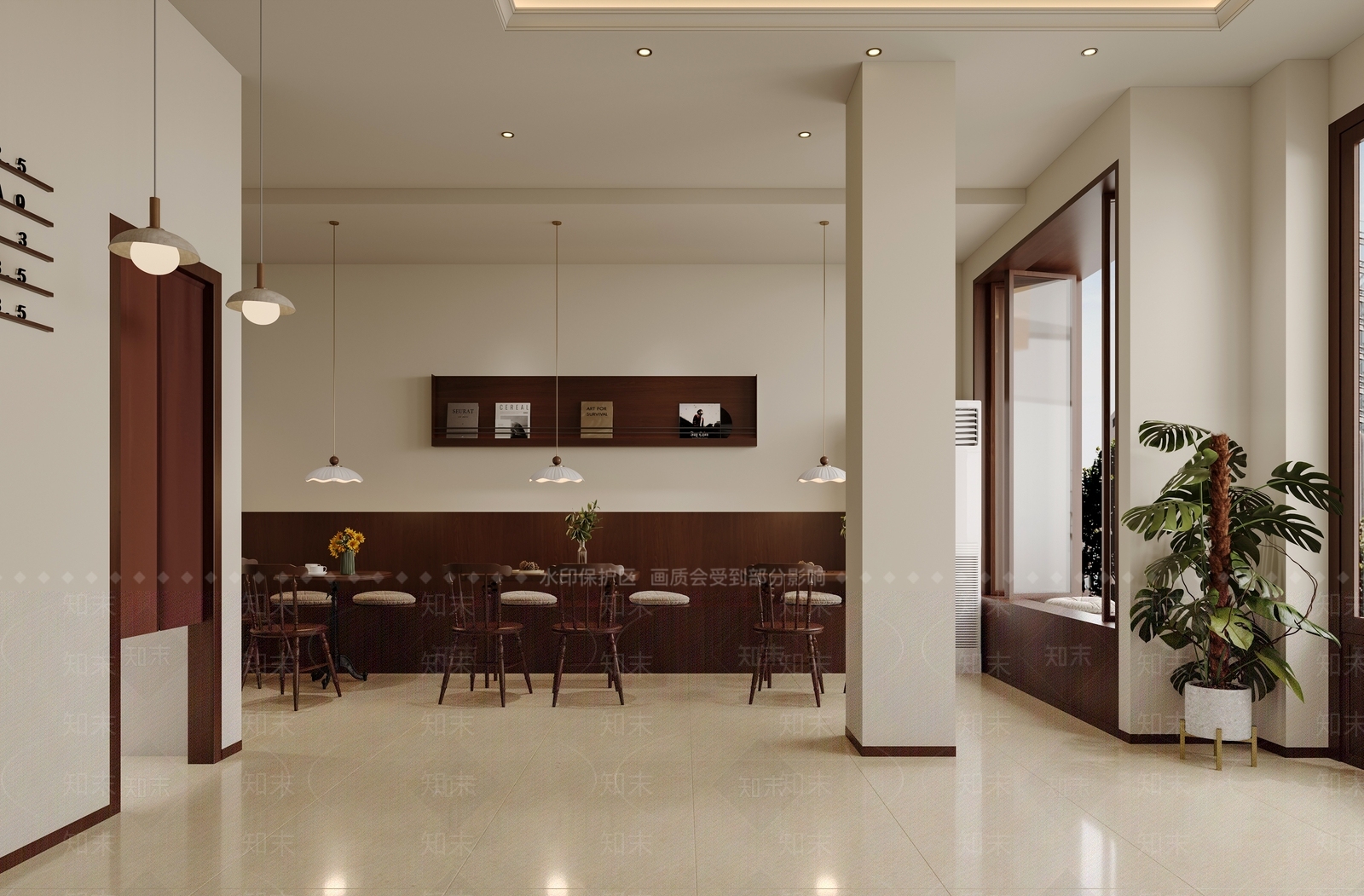 现代奶油咖啡厅3D模型下载【ID:1162692465】