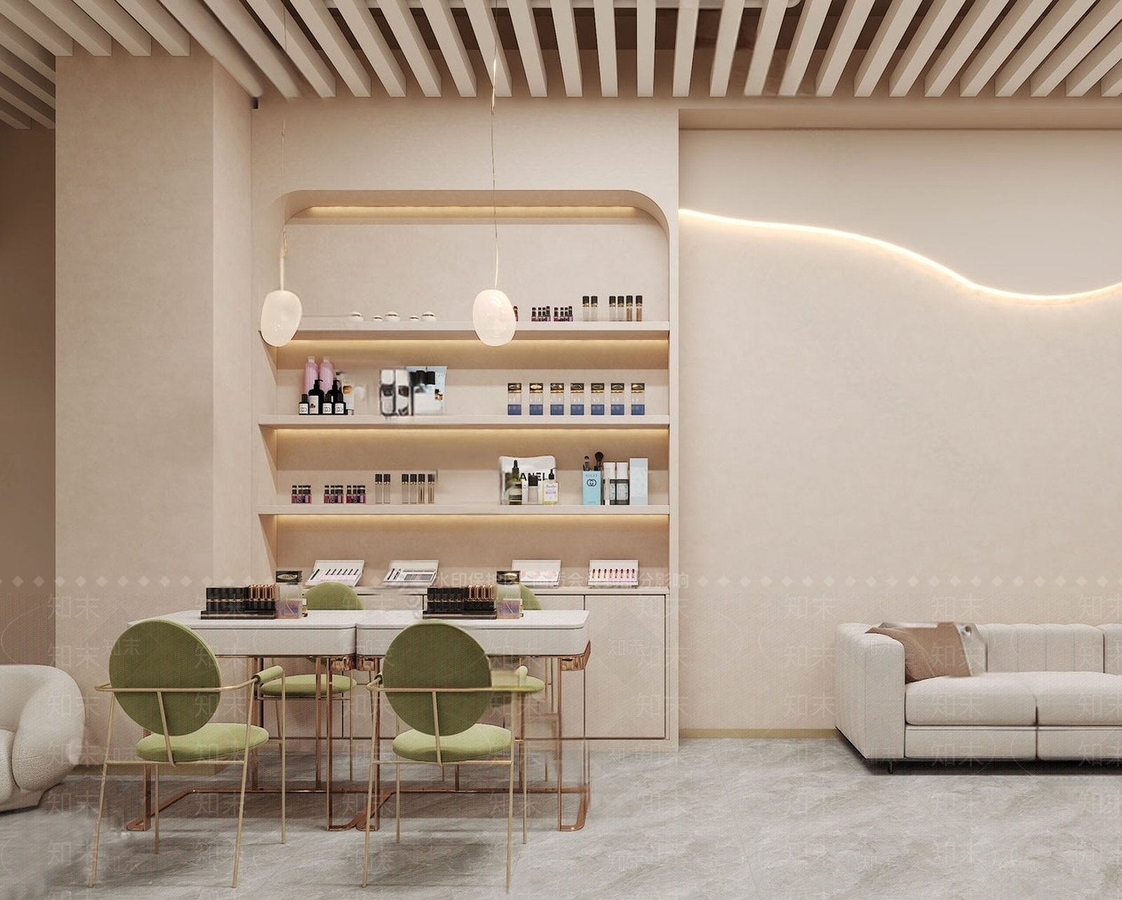 现代美甲店SU模型下载【ID:1162701741】