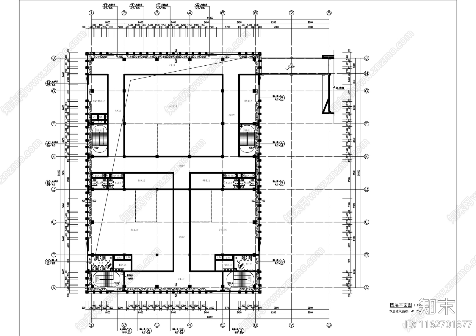 现代办公楼建筑cad施工图下载【ID:1162701877】