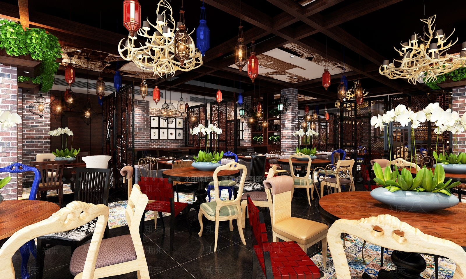 新中式工业茶餐厅3D模型下载【ID:1162706185】