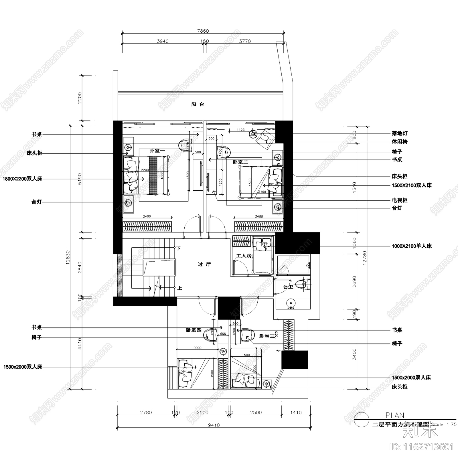 欧式金域蓝湾三层别墅私宅室内家装cad施工图下载【ID:1162713601】