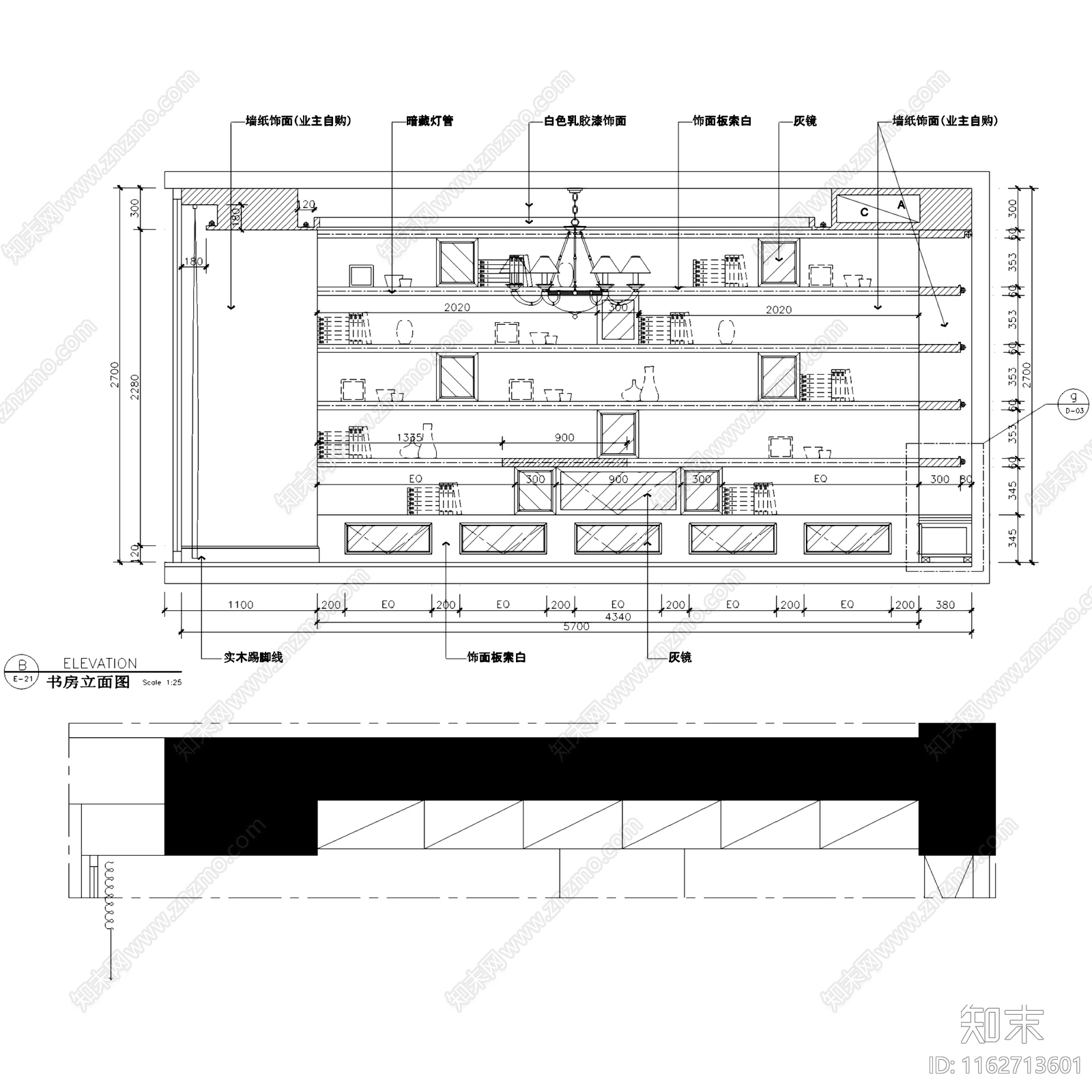 欧式金域蓝湾三层别墅私宅室内家装cad施工图下载【ID:1162713601】