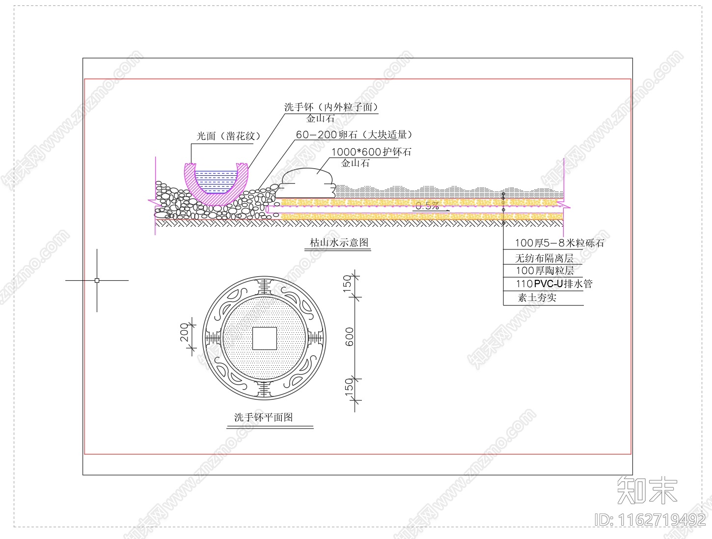 中式禅意枯山水节点施工图下载【ID:1162719492】