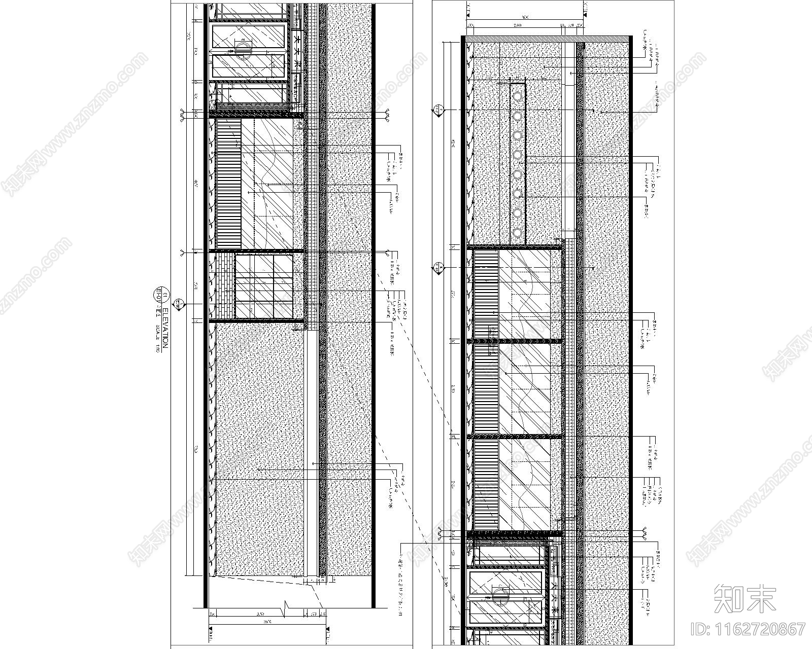 新中式中餐厅cad施工图下载【ID:1162720867】