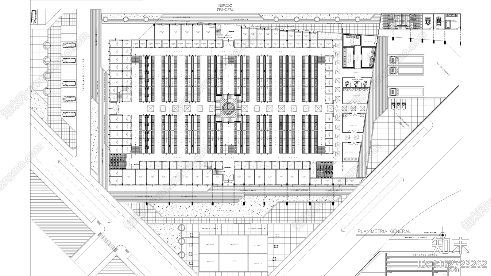 现代农贸市场建筑施工图下载【ID:1162723262】