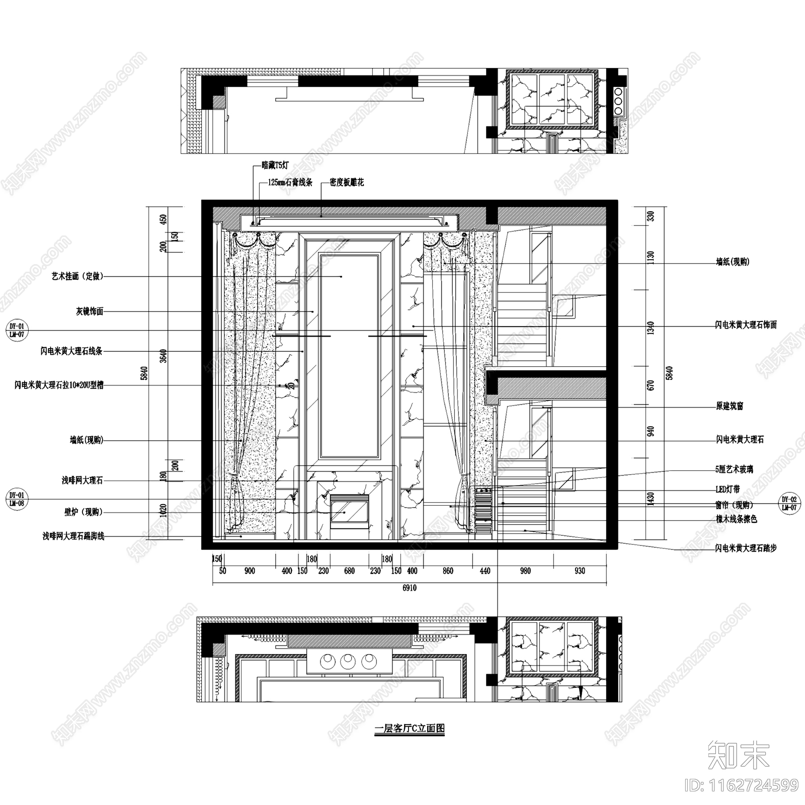 欧式星海湾花园26A四层别墅样板房室内家装cad施工图下载【ID:1162724599】