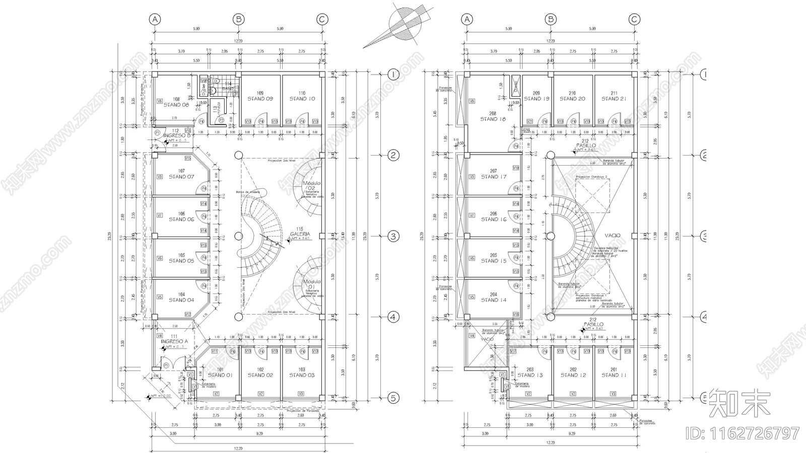 现代其他商业建筑cad施工图下载【ID:1162726797】