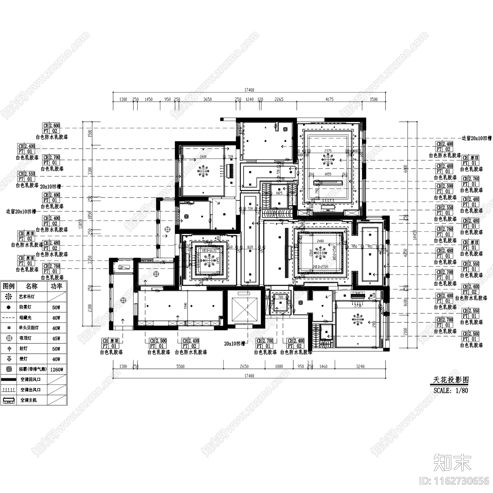 简欧欧式保亿风景御园大平层样板房室内家装cad施工图下载【ID:1162730656】