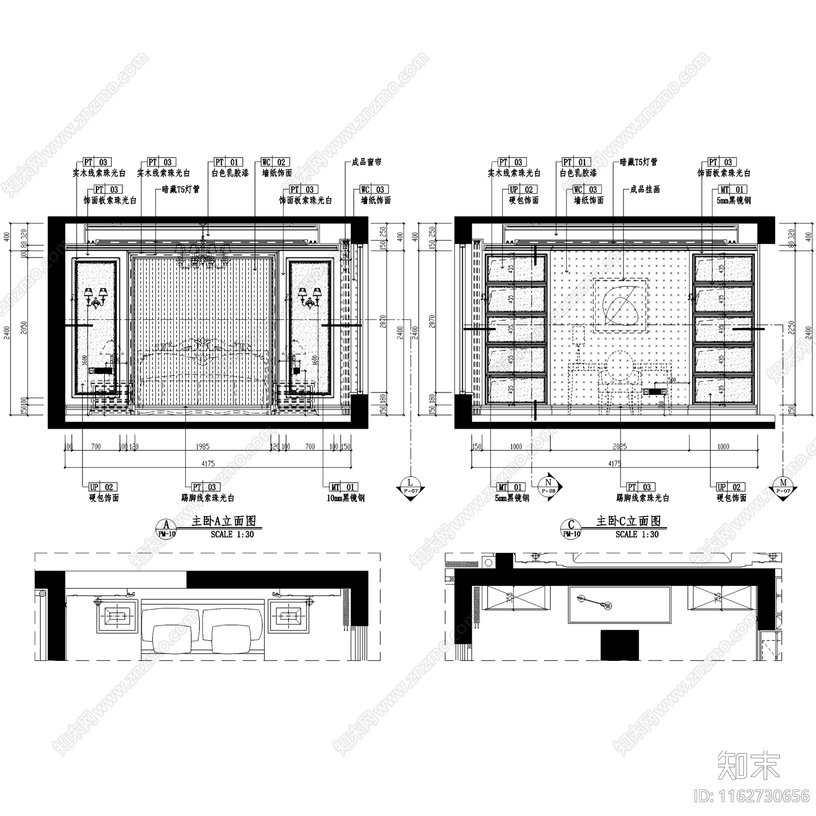 简欧欧式保亿风景御园大平层样板房室内家装cad施工图下载【ID:1162730656】