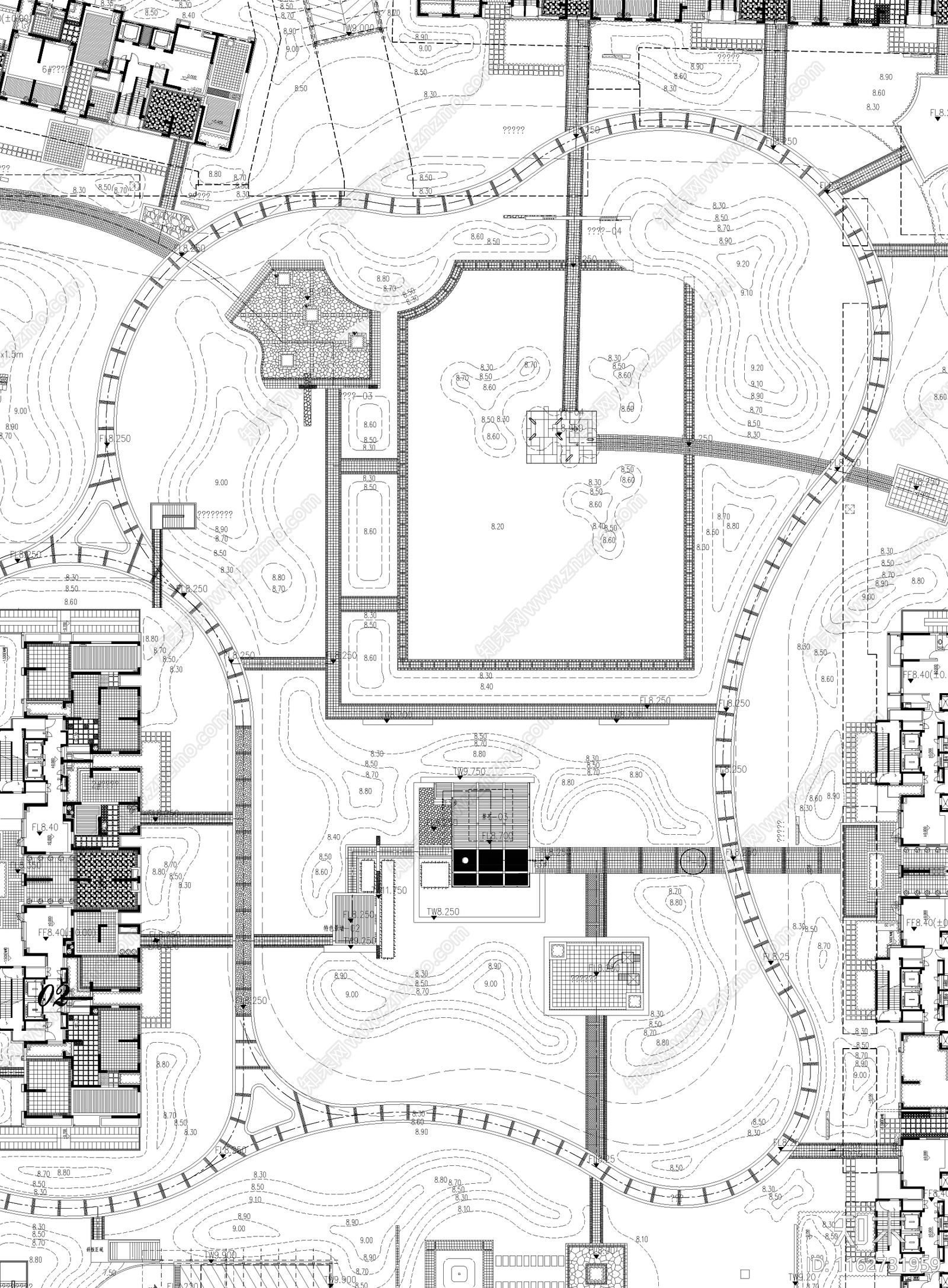 现代新中式小区景观施工图下载【ID:1162731959】