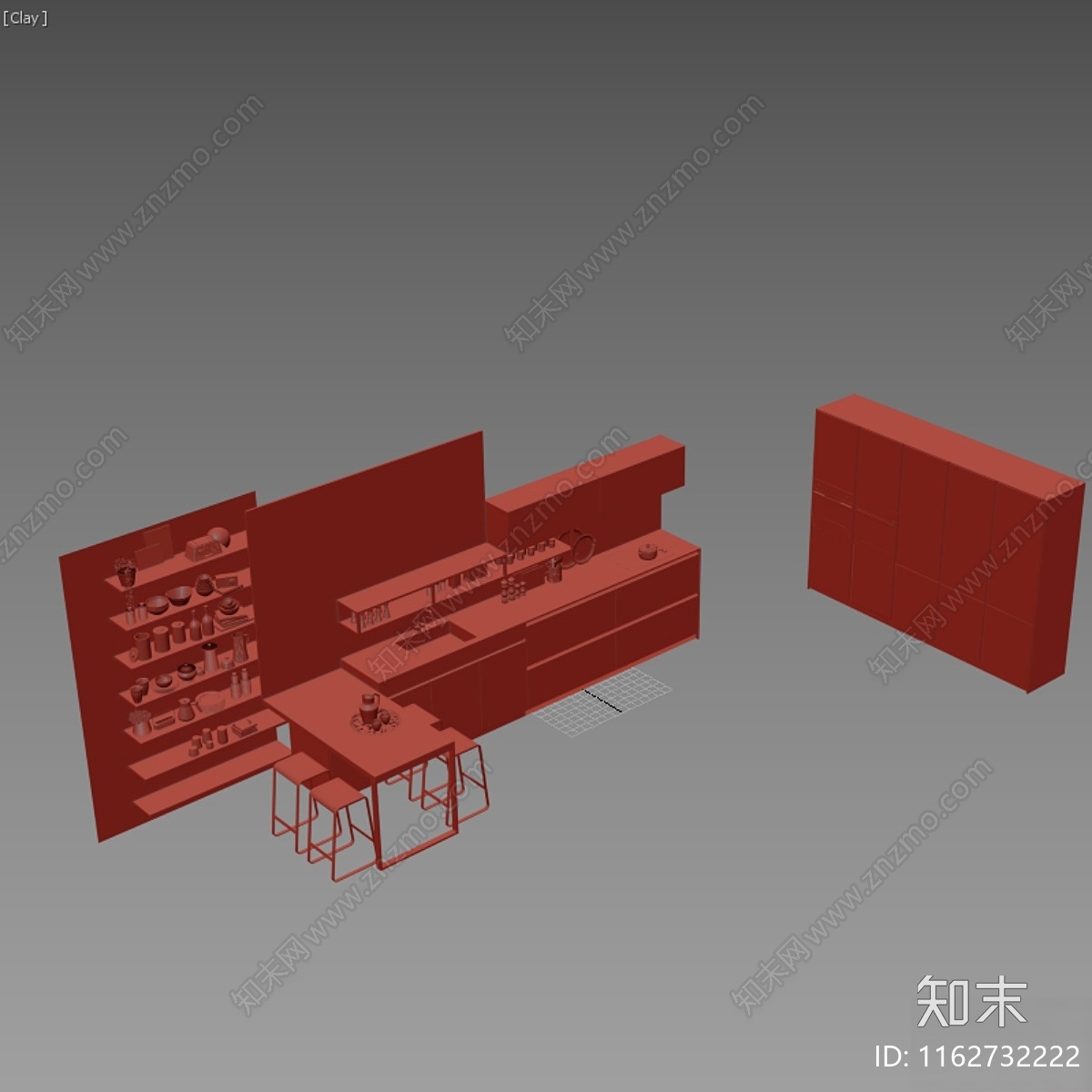 现代开放式厨房3D模型下载【ID:1162732222】