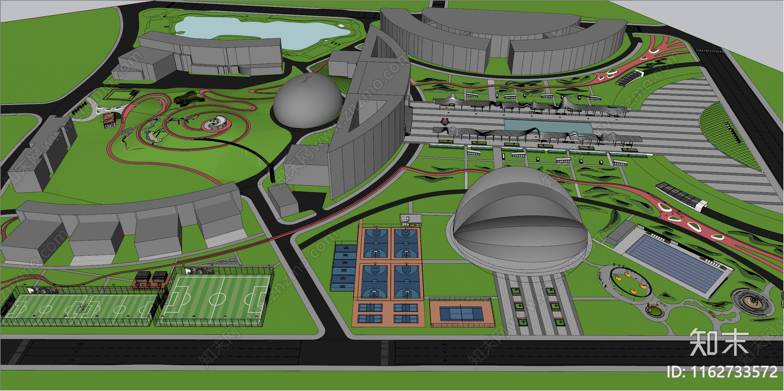 现代体育公园SU模型下载【ID:1162733572】