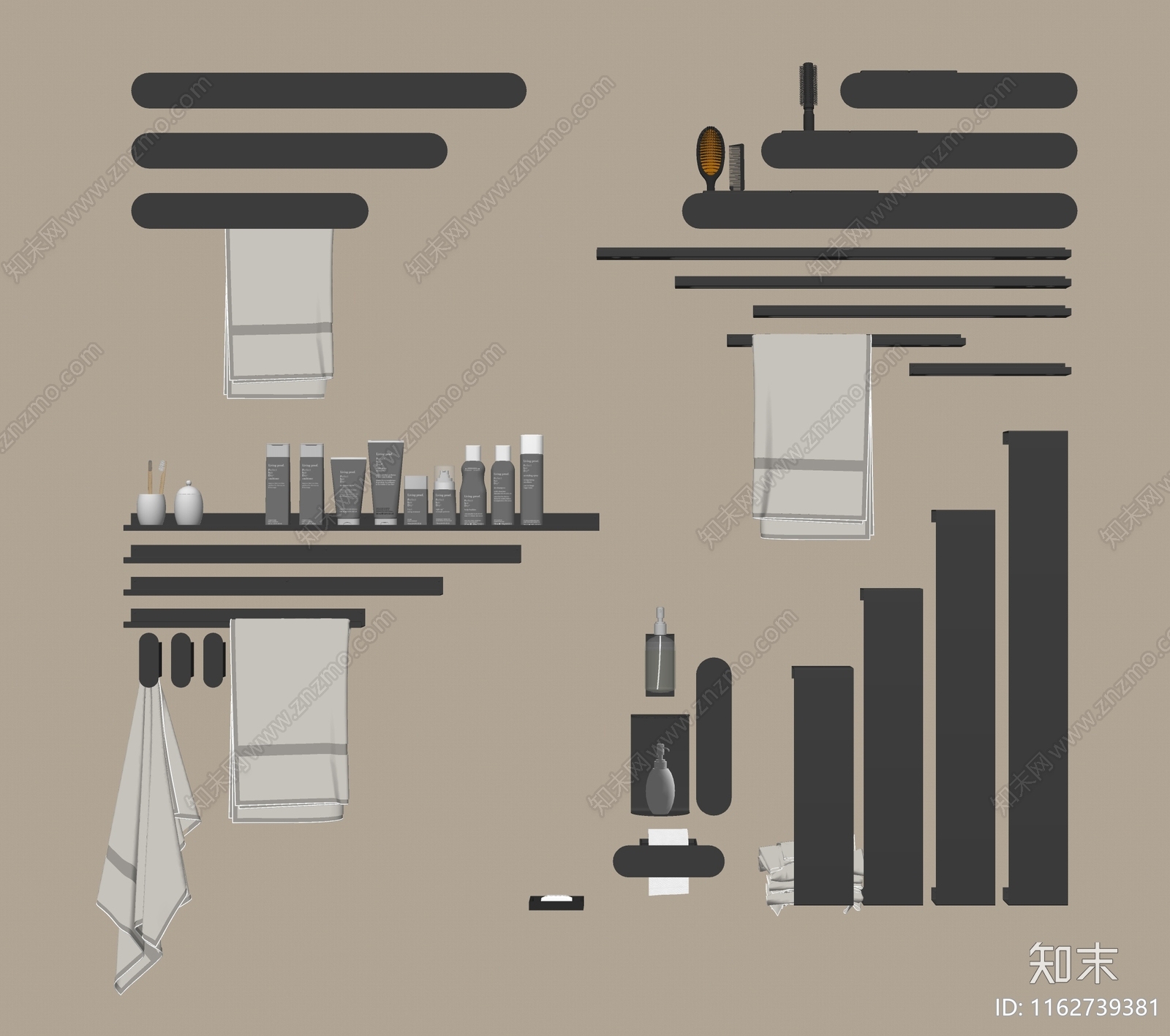 毛巾架SU模型下载【ID:1162739381】