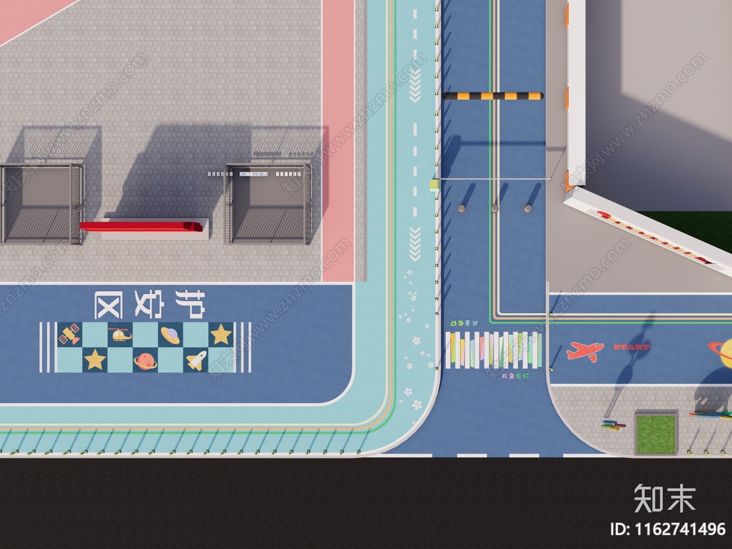 现代道路景观SU模型下载【ID:1162741496】