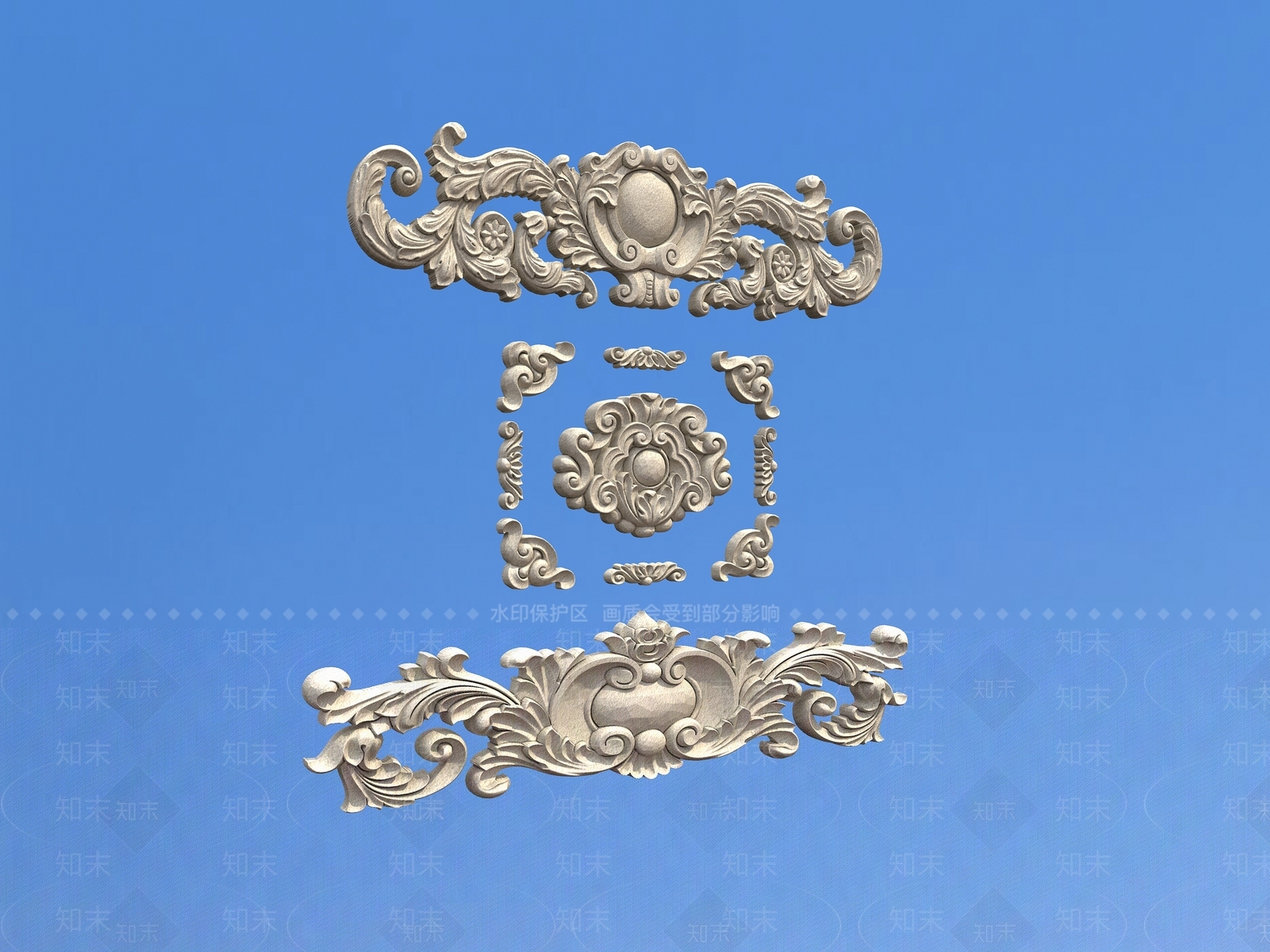 欧式雕花3D模型下载【ID:1162744320】_知末3d模型网