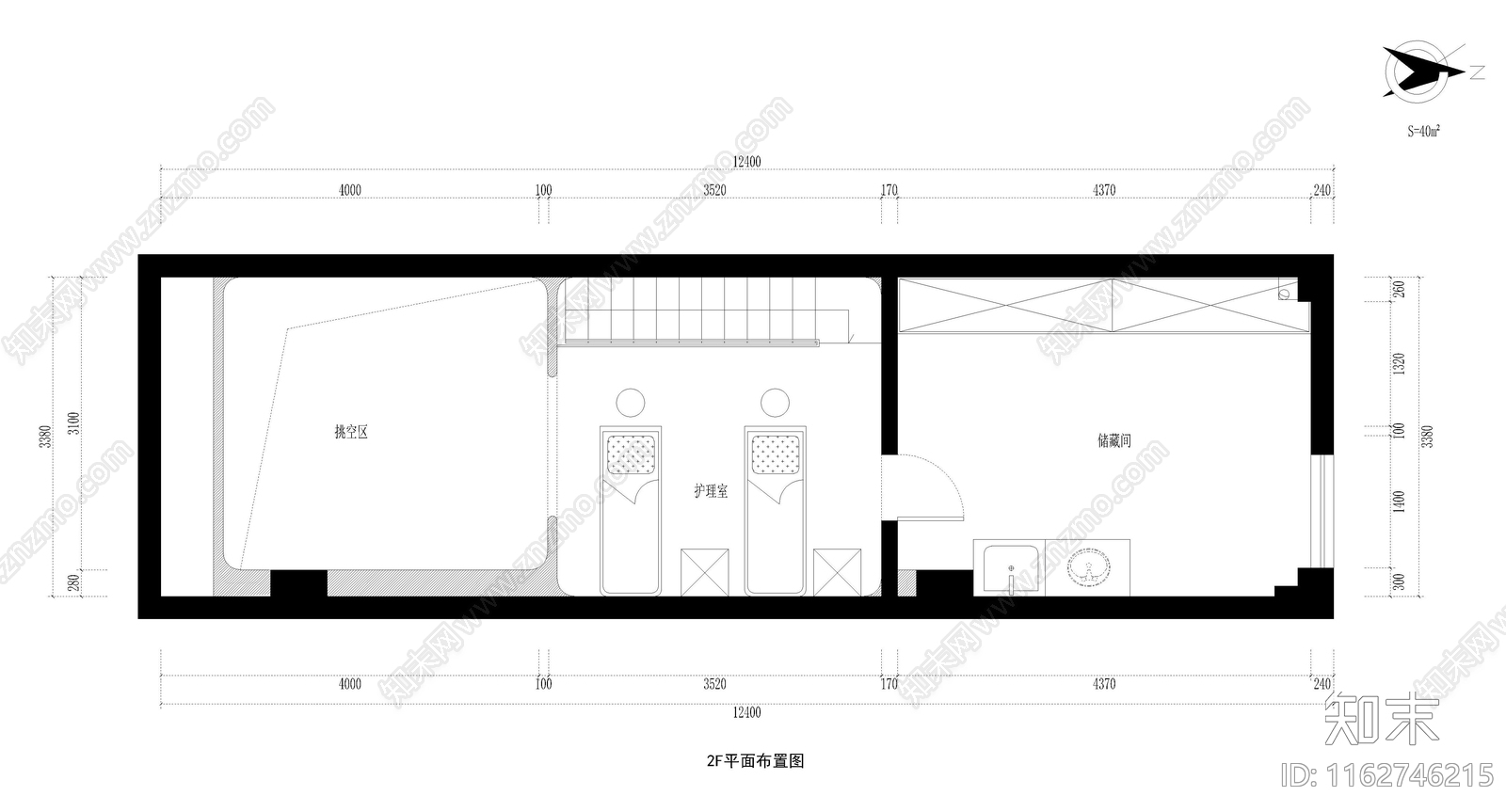 现代美甲店施工图下载【ID:1162746215】