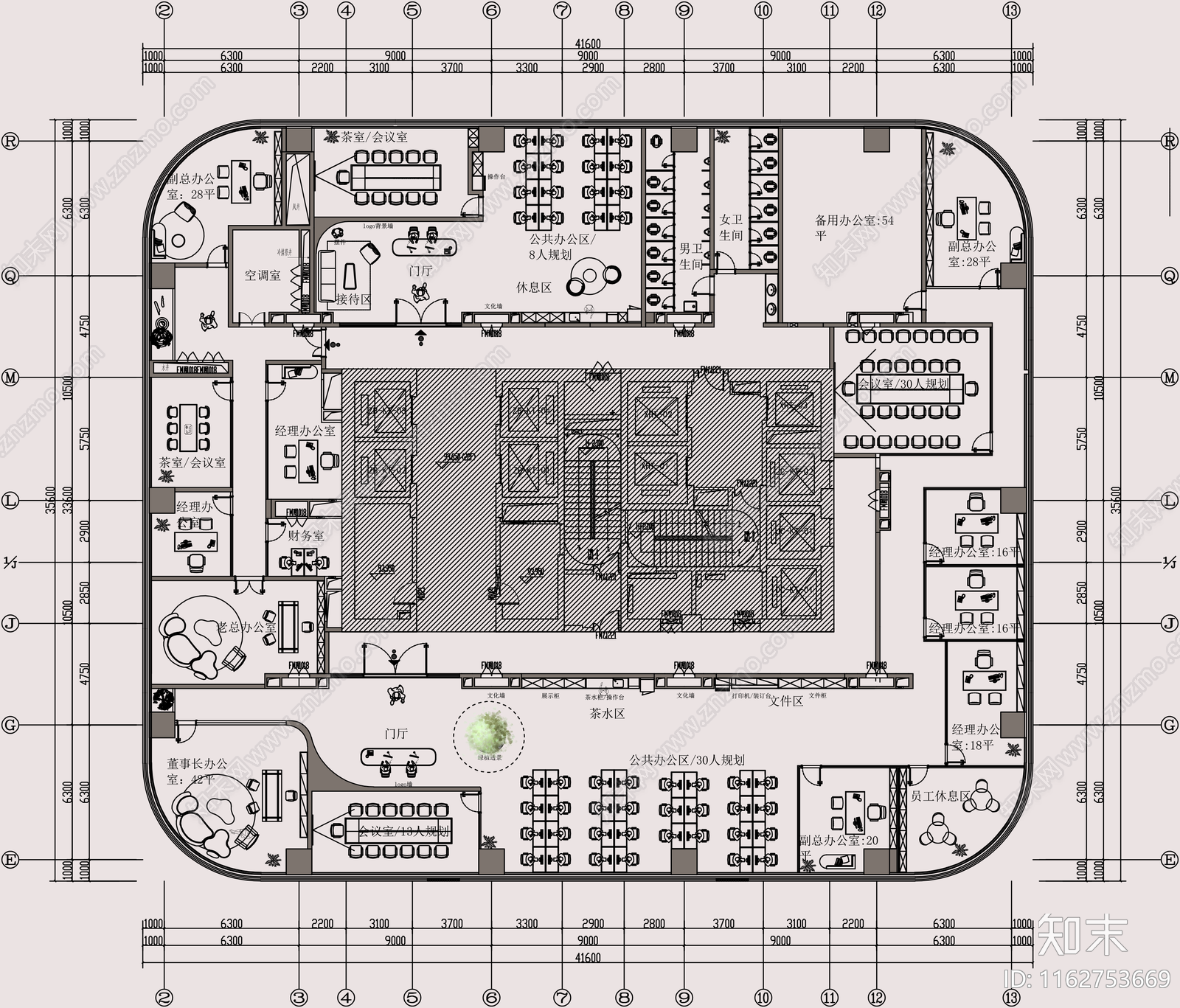 现代北欧办公室cad施工图下载【ID:1162753669】