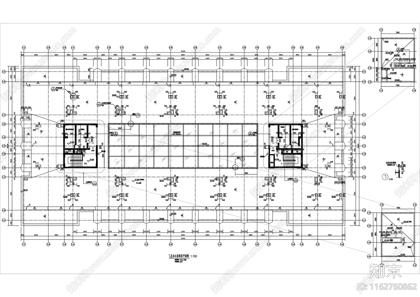 现代欧式办公楼建筑cad施工图下载【ID:1162760862】