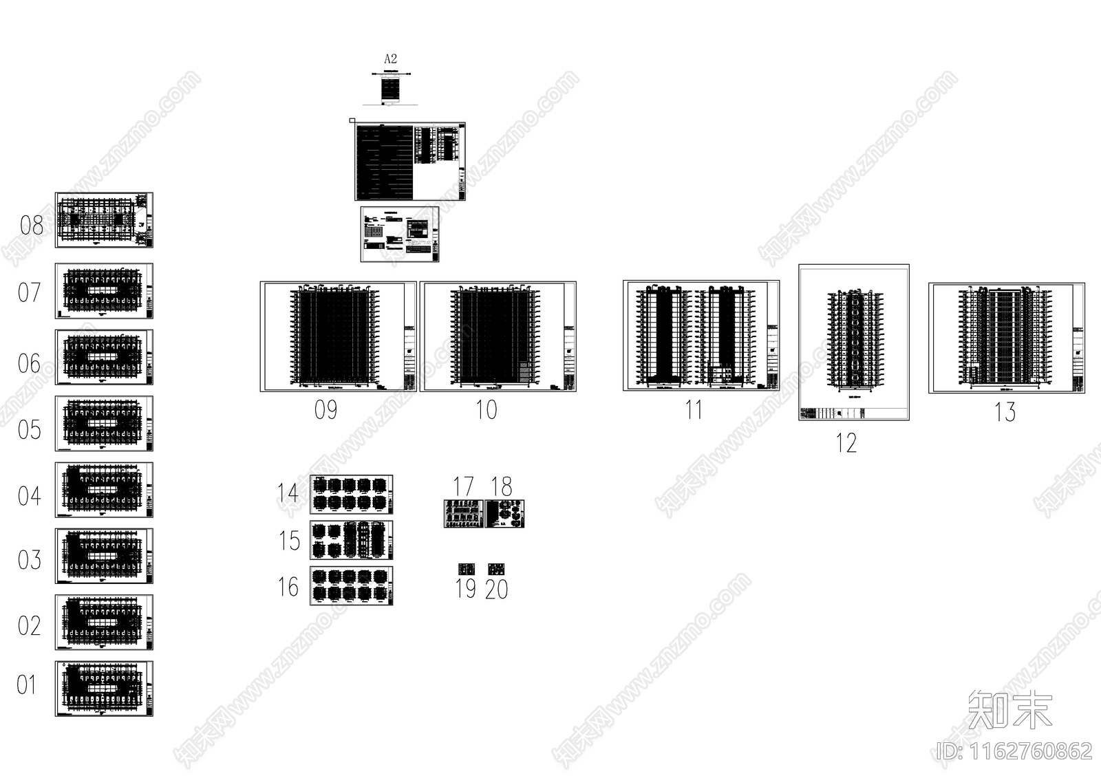 现代欧式办公楼建筑cad施工图下载【ID:1162760862】