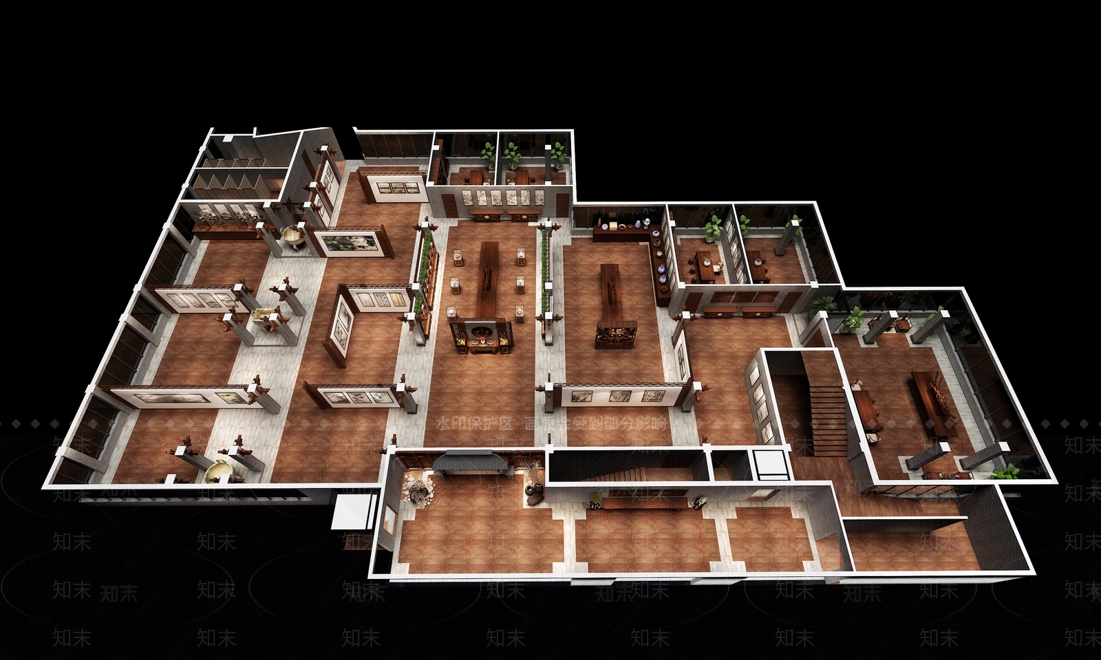 新中式博物馆3D模型下载【ID:1162764253】