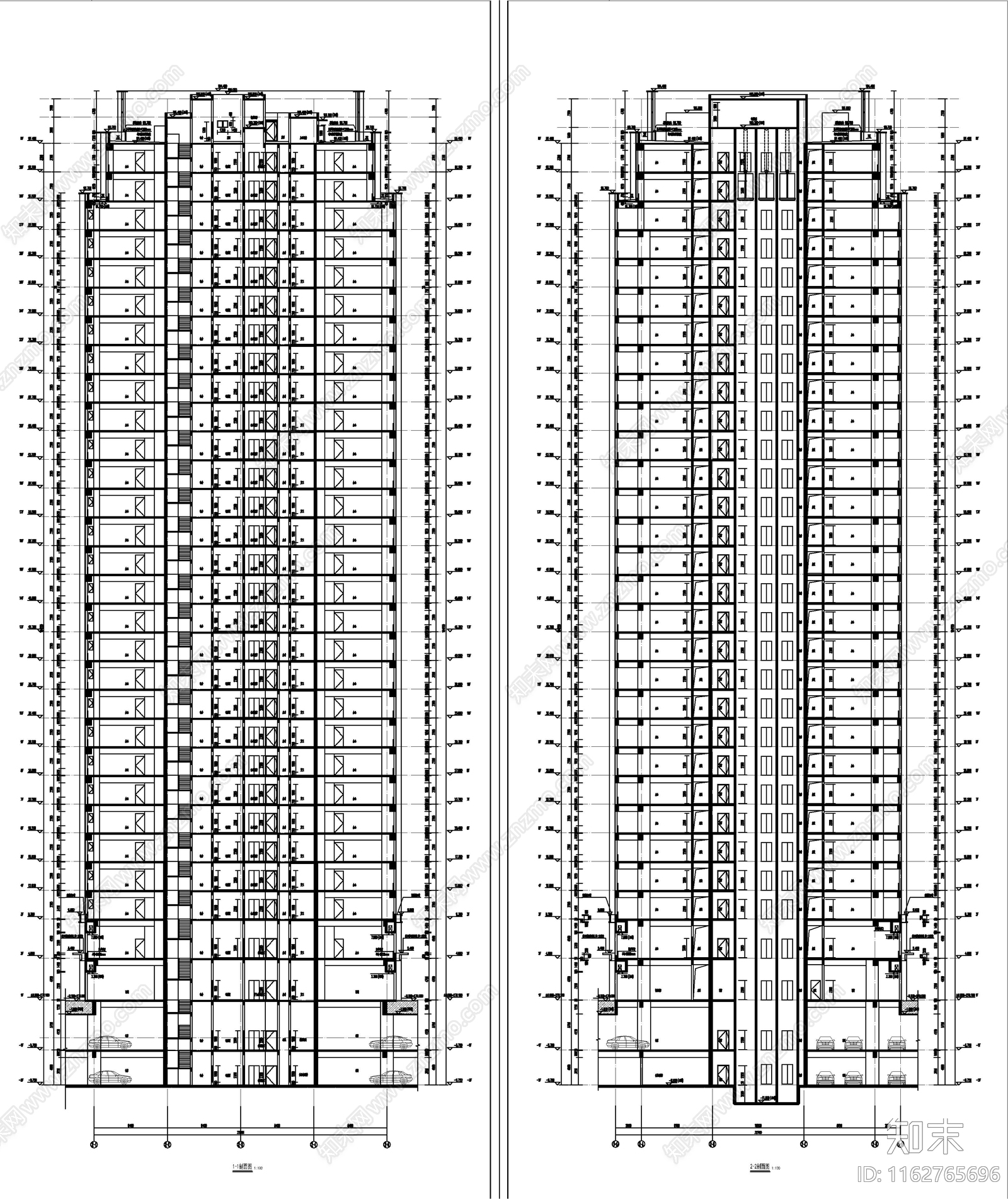 现代简约办公楼建筑cad施工图下载【ID:1162765696】