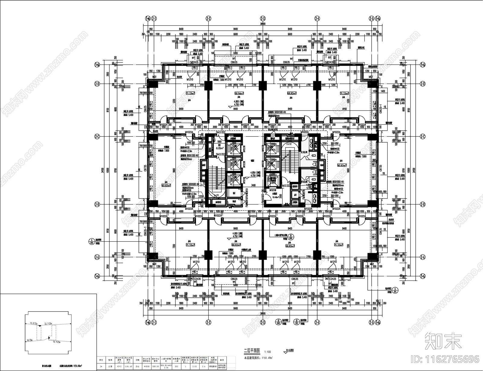 现代简约办公楼建筑cad施工图下载【ID:1162765696】