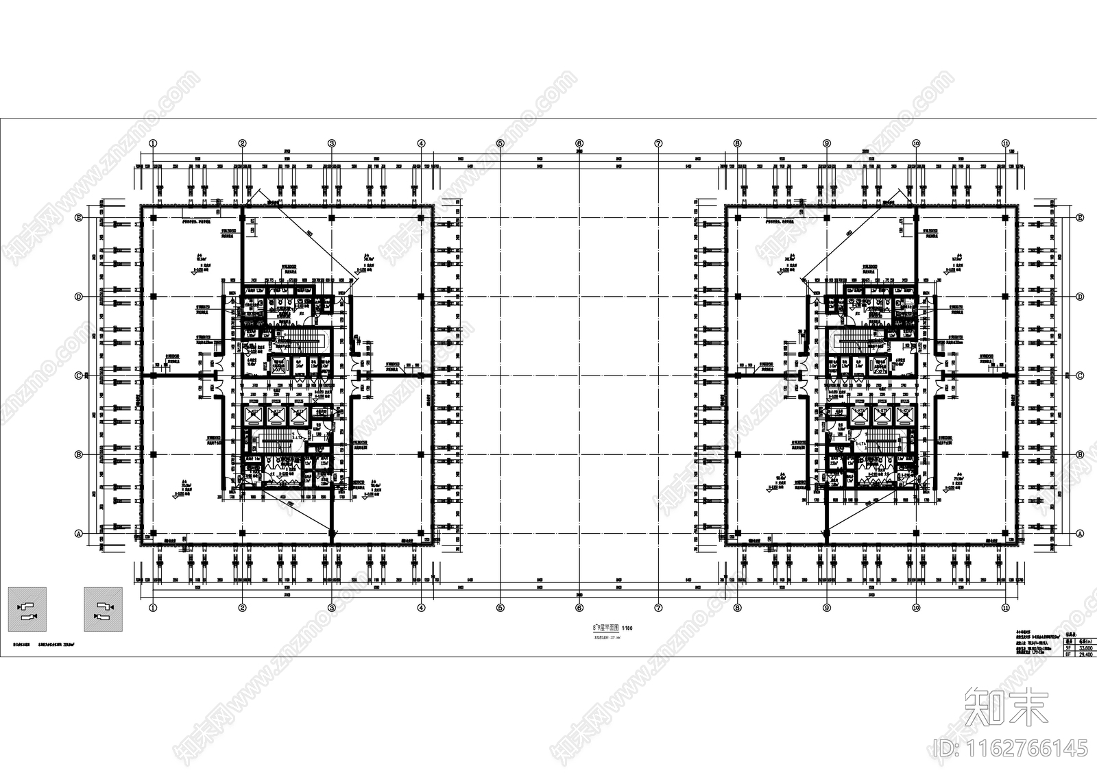 现代简约办公楼建筑cad施工图下载【ID:1162766145】