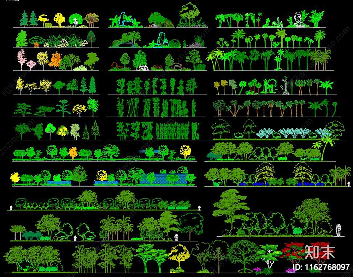 现代植物配置图库施工图下载【ID:1162768097】