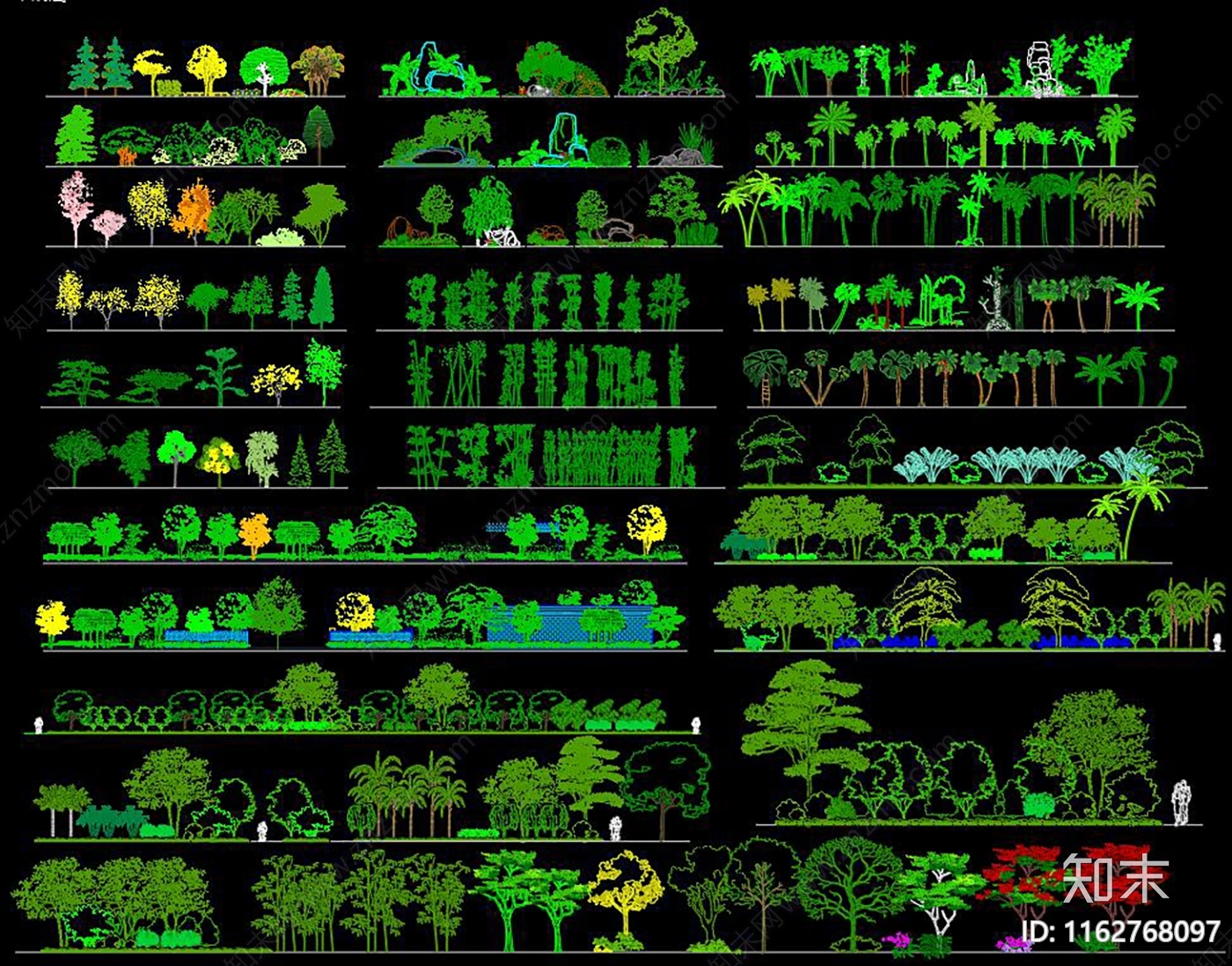 现代植物配置图库施工图下载【ID:1162768097】