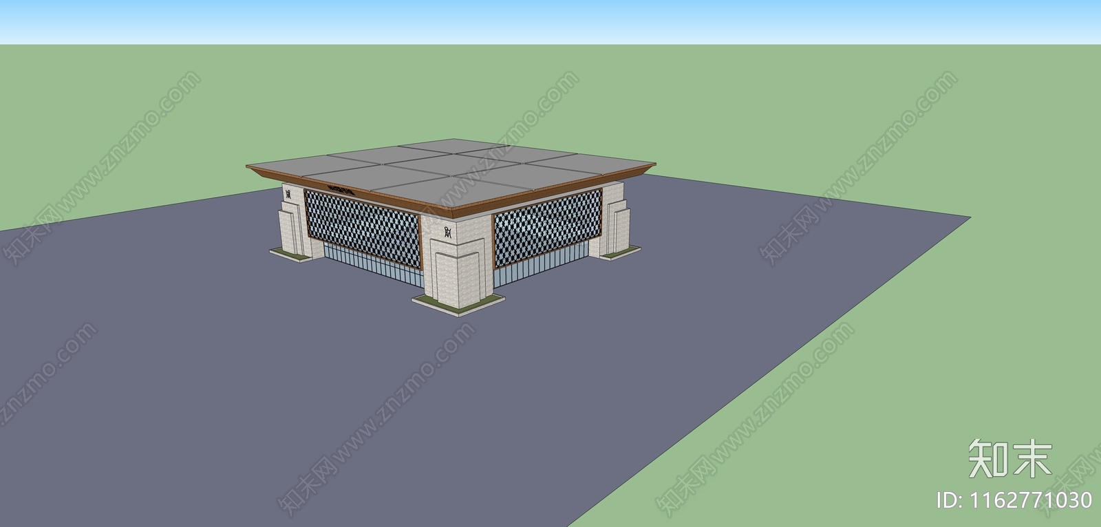 新中式小公建SU模型下载【ID:1162771030】