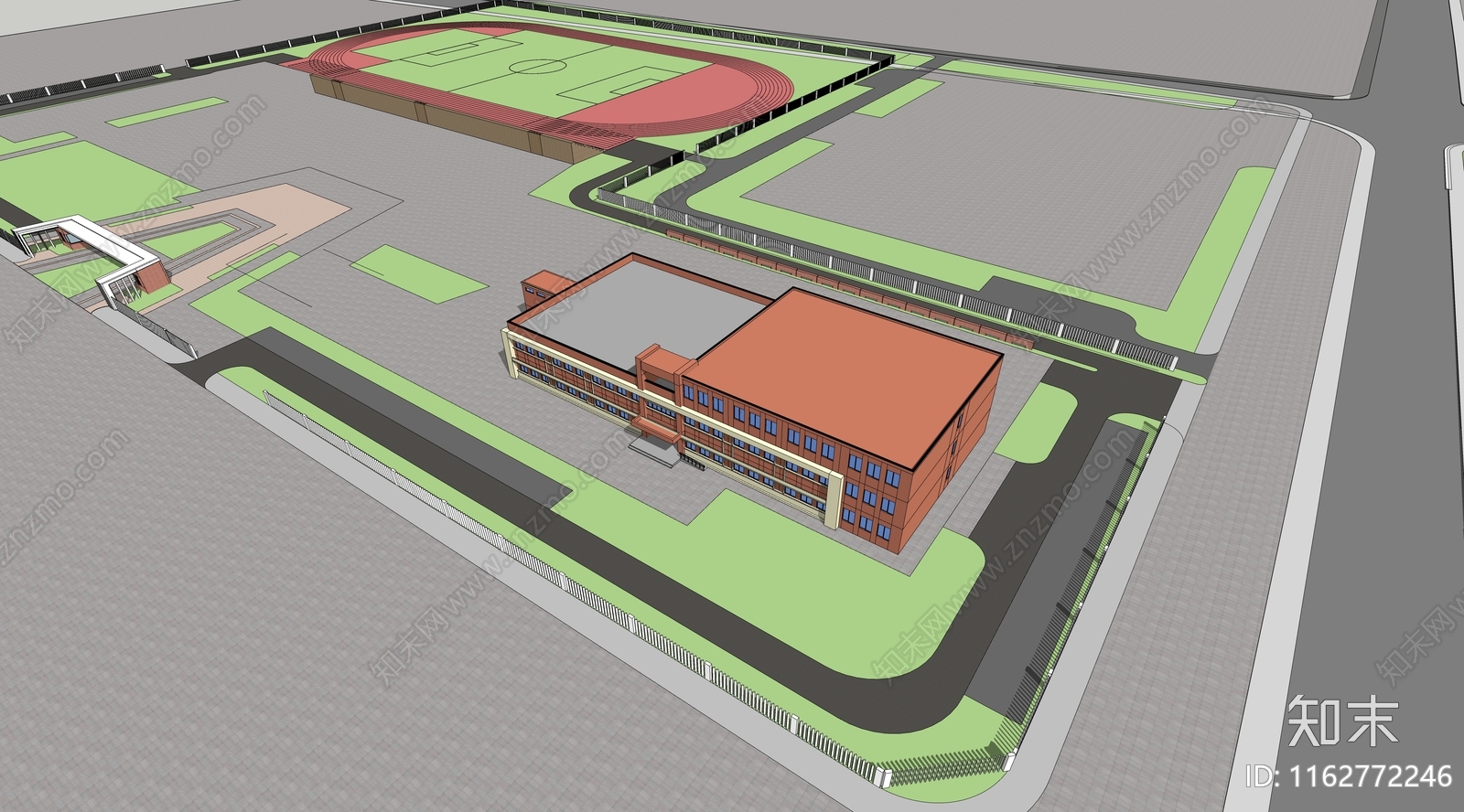 现代学校建筑SU模型下载【ID:1162772246】