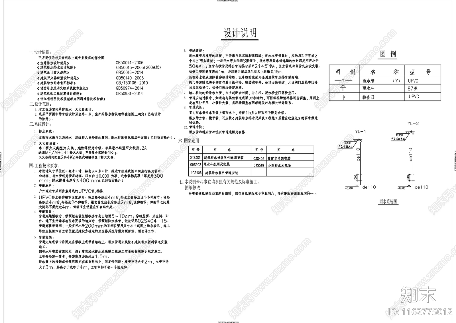 给排水图cad施工图下载【ID:1162775012】