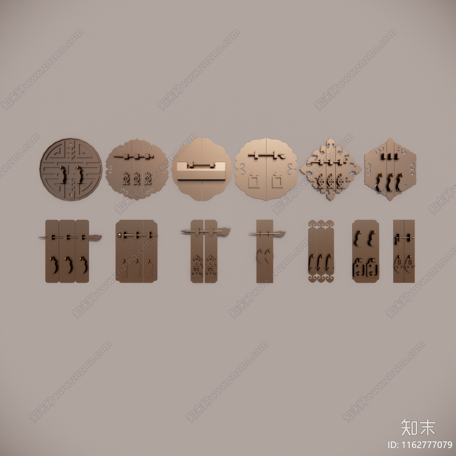 中式拉手SU模型下载【ID:1162777079】