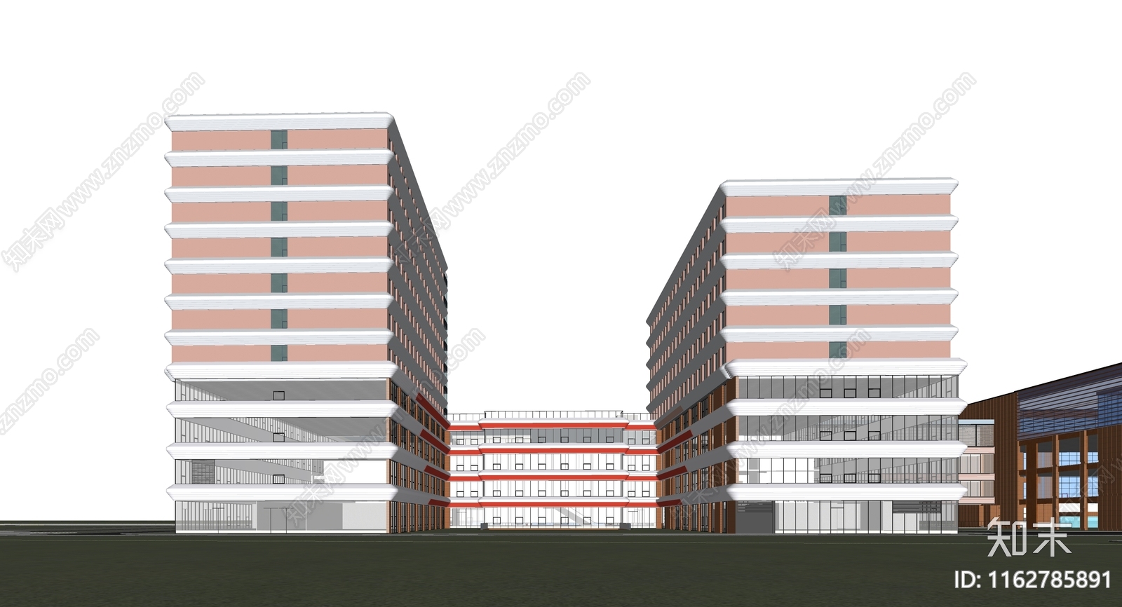 现代医院建筑SU模型下载【ID:1162785891】