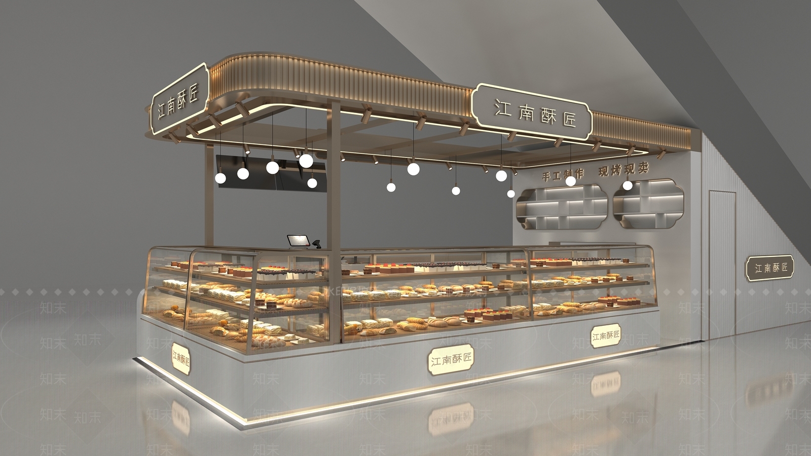 现代甜品面包店3D模型下载【ID:1162787585】