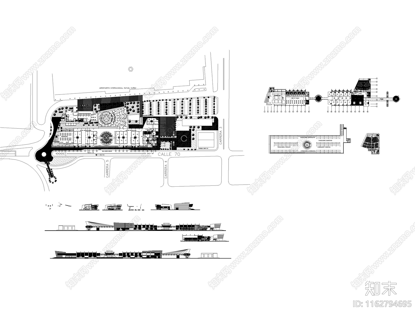 现代机场建筑cad施工图下载【ID:1162794695】