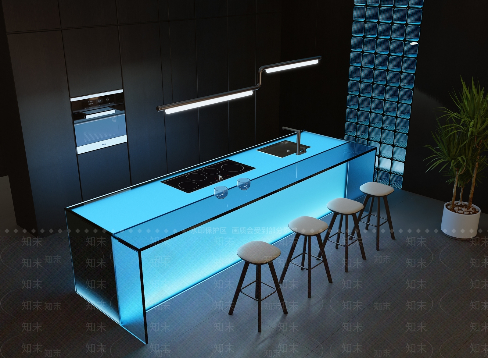 现代吧台3D模型下载【ID:1162798831】