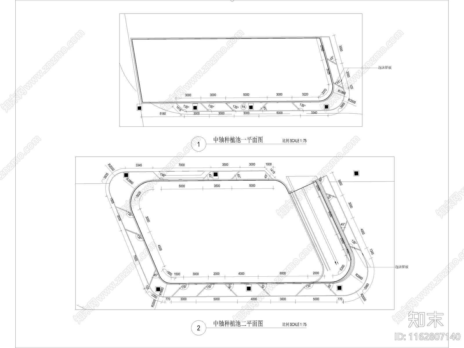 现代办公景观cad施工图下载【ID:1162807140】