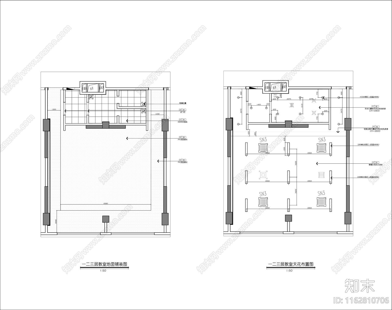 现代幼儿园cad施工图下载【ID:1162810706】