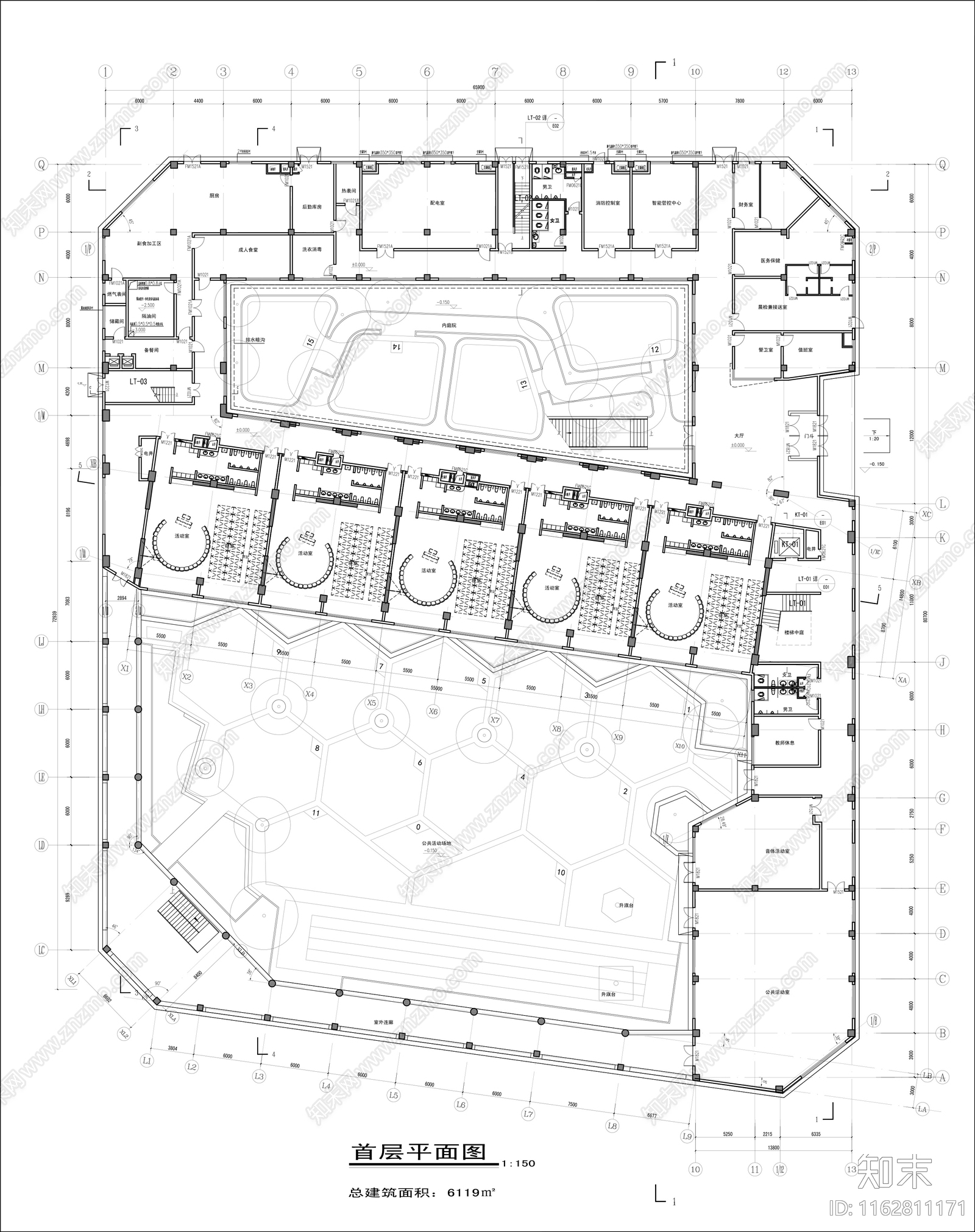 现代幼儿园建筑cad施工图下载【ID:1162811171】