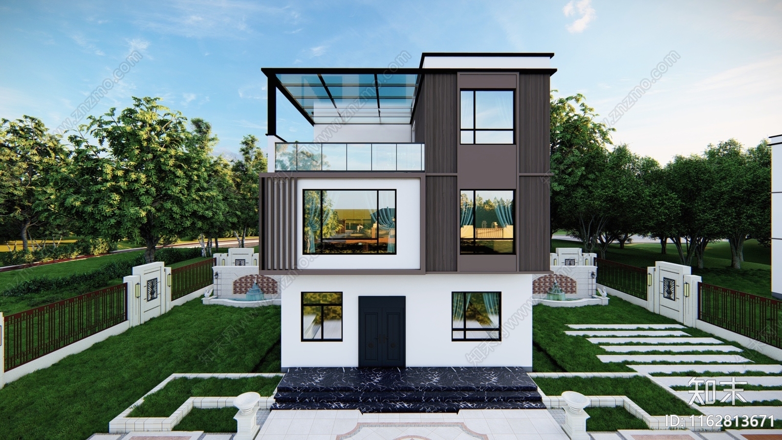 新中式居住建筑自建房平面图施工图下载【ID:1162813671】