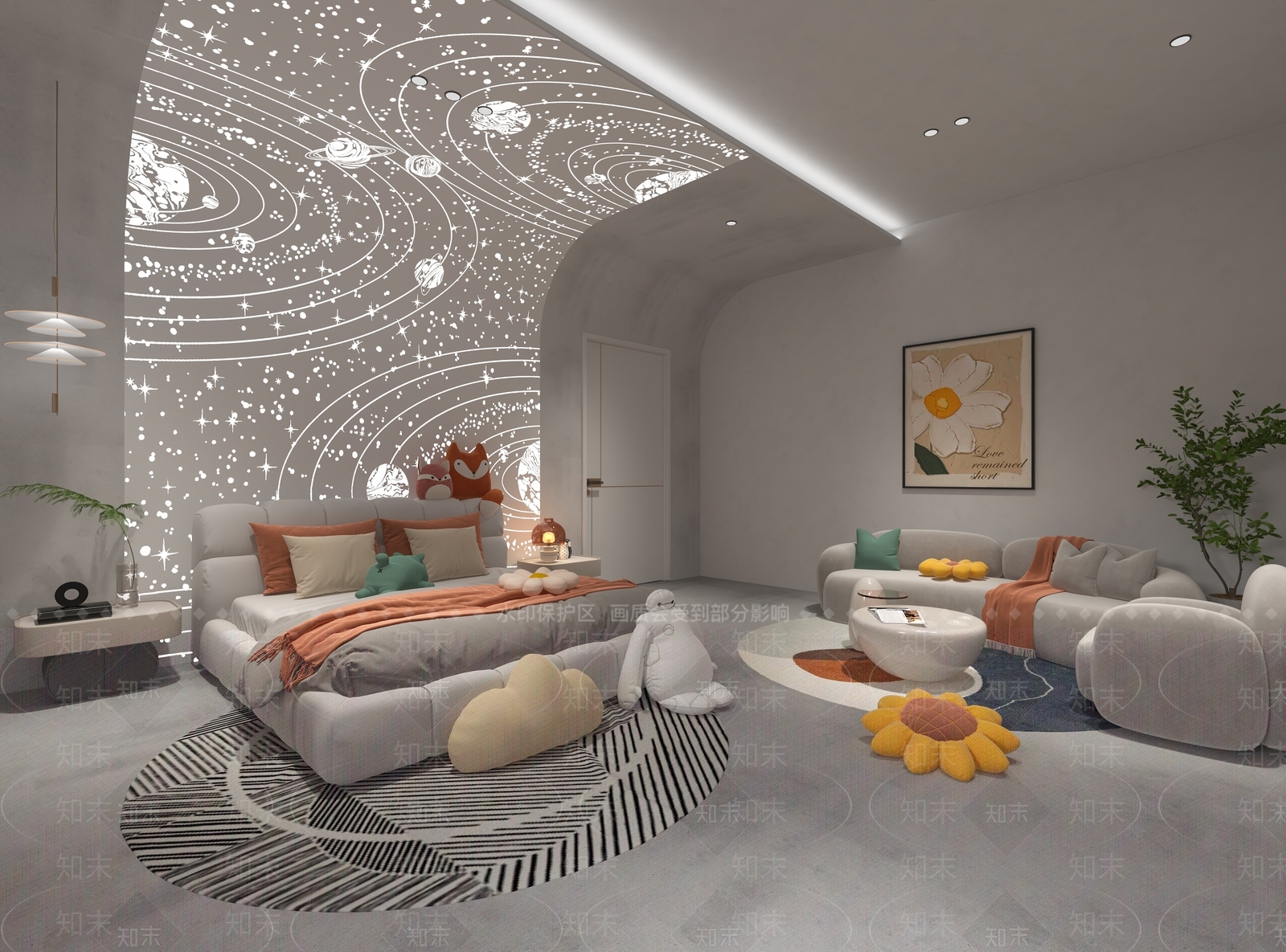 花卉主题挂画挂画3D模型下载【ID:1227404749】