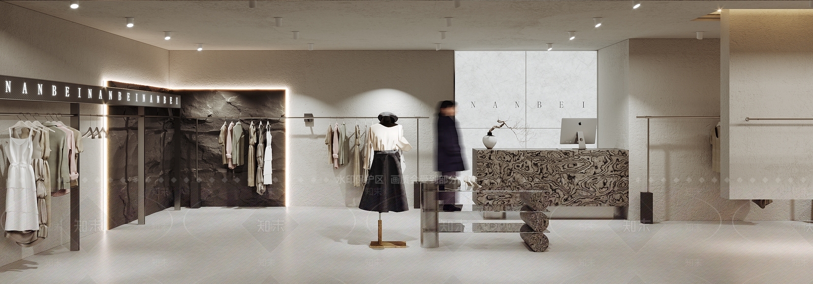 奶油侘寂服装店3D模型下载【ID:1162819835】