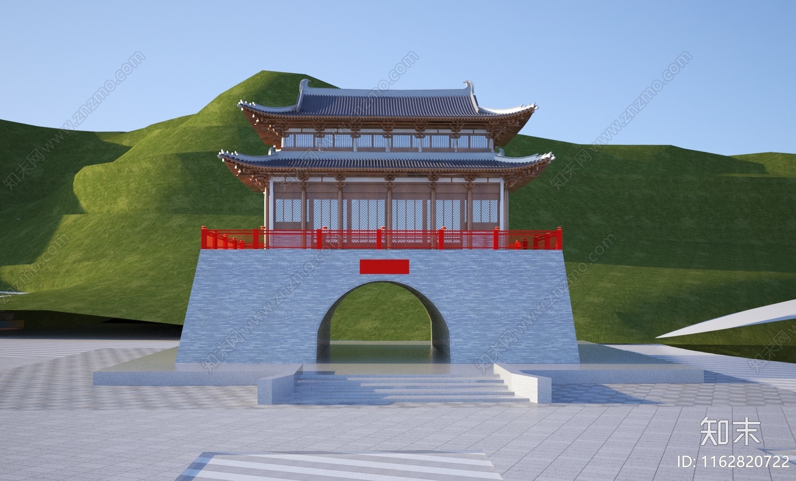 新中式中式其他建筑外观3D模型下载【ID:1162820722】