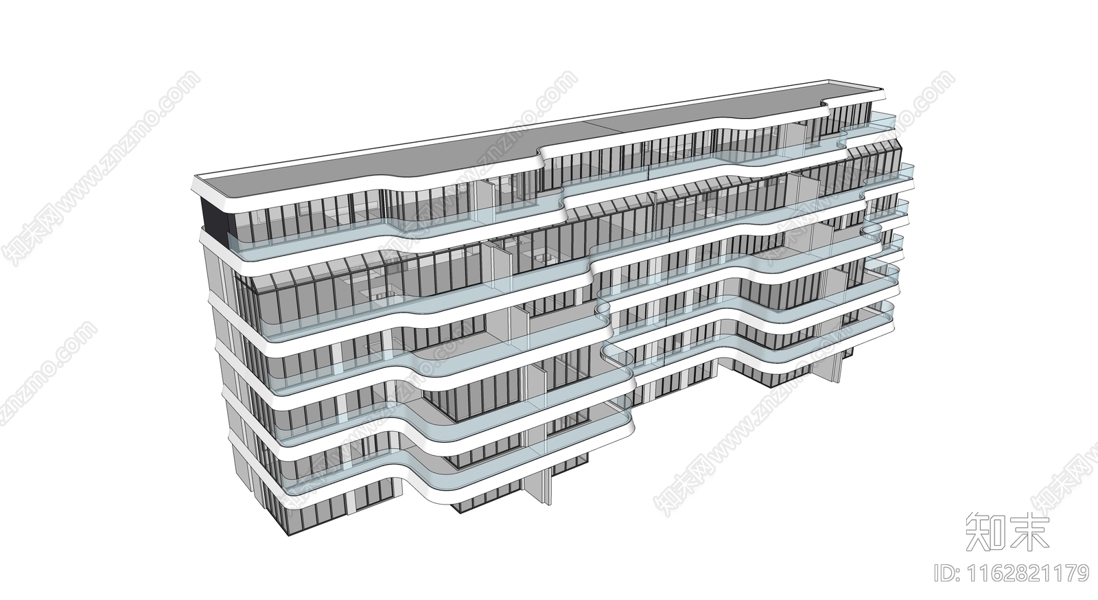 现代酒店建筑SU模型下载【ID:1162821179】