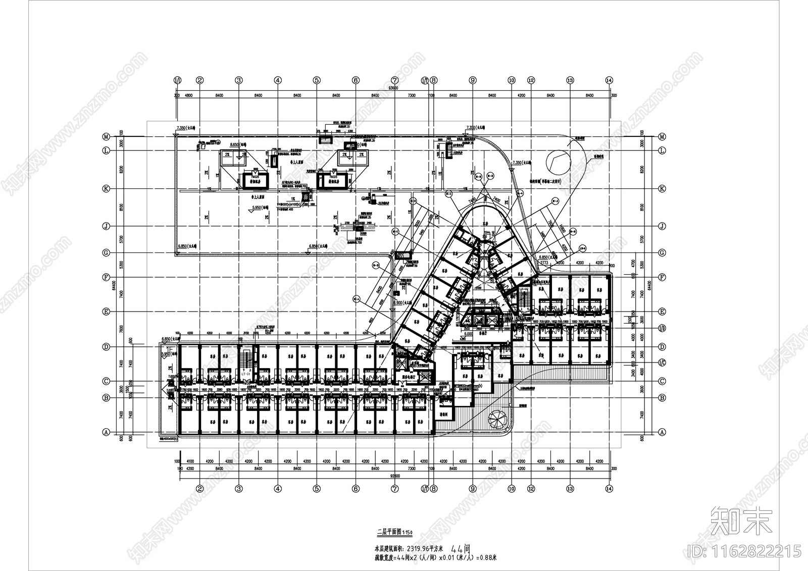 现代简约酒店建筑施工图下载【ID:1162822215】